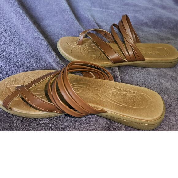 B.O.C. Alisha Sandal Light Brown Vegan Leather Women's Size 8 Slip On Comfort - Picture 3 of 6